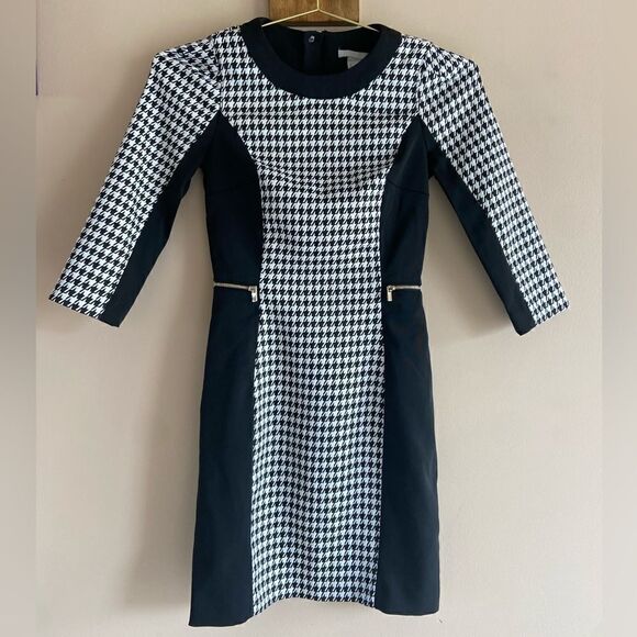 H&M Black & White Houndstooth Career Dress || size 2 - Picture 3 of 12